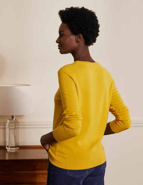 Cashmere Crew Neck Jumper - Citrine Yellow Cashmere Crew Neck Jumper - Citrine Yellow