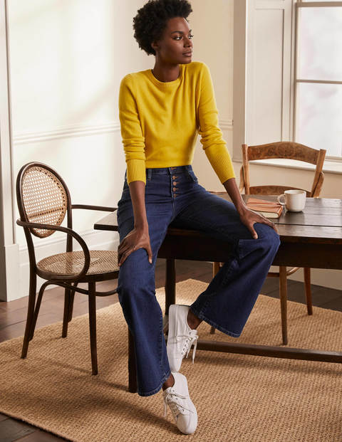 Cashmere Crew Neck Jumper - Citrine Yellow Cashmere Crew Neck Jumper - Citrine Yellow