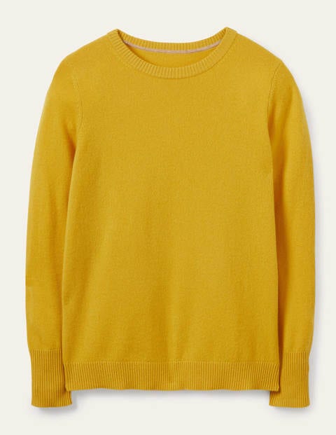 Cashmere Crew Neck Jumper - Citrine Yellow Cashmere Crew Neck Jumper - Citrine Yellow