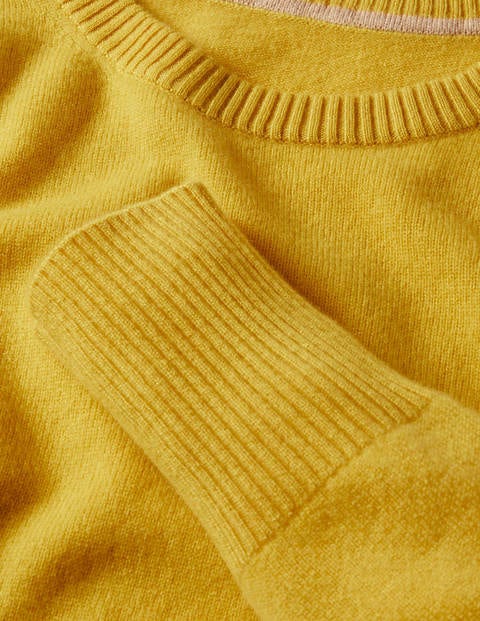 Cashmere Crew Neck Jumper - Citrine Yellow Cashmere Crew Neck Jumper - Citrine Yellow
