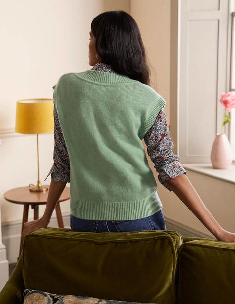 Cashmere Relaxed Sweater Vest - Peridot Green Cashmere Relaxed Sweater Vest - Peridot Green