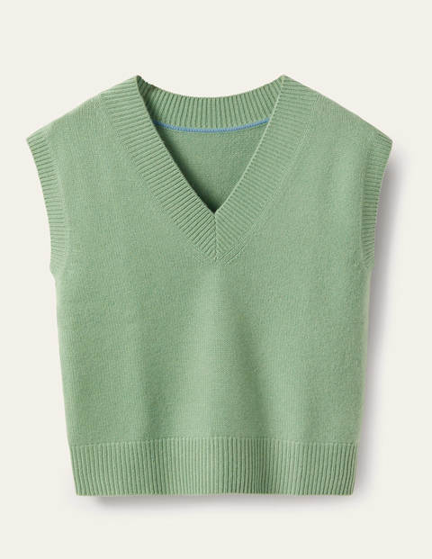 Cashmere Relaxed Sweater Vest - Peridot Green Cashmere Relaxed Sweater Vest - Peridot Green