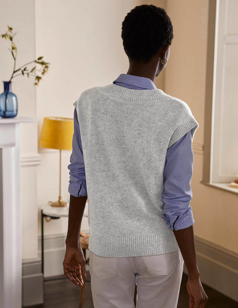 Cashmere Relaxed Tank Top - Grey Melange Cashmere Relaxed Tank Top - Grey Melange