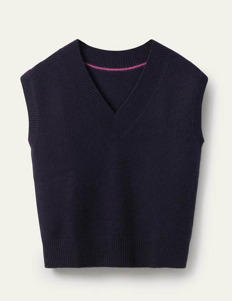 Cashmere Relaxed Tank Top - Navy Cashmere Relaxed Tank Top - Navy