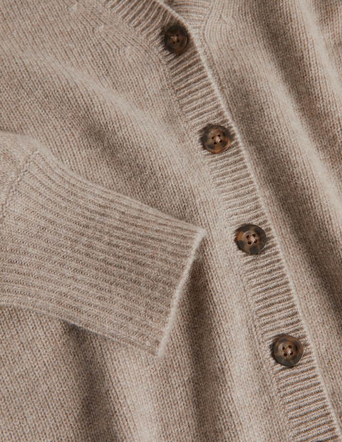 Cashmere Pleat Detail Cardigan - Grey Agate Cashmere Pleat Detail Cardigan - Grey Agate