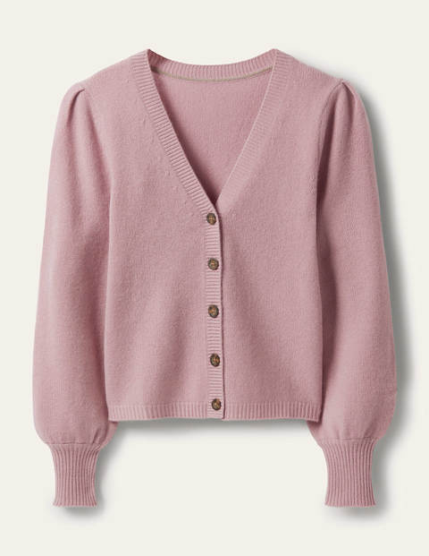 Cashmere Pleat Detail Cardigan - Violet Opal Cashmere Pleat Detail Cardigan - Violet Opal