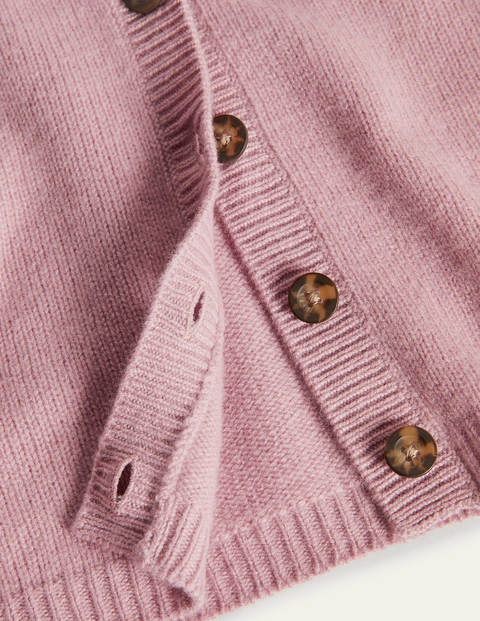 Cashmere Pleat Detail Cardigan - Violet Opal Cashmere Pleat Detail Cardigan - Violet Opal