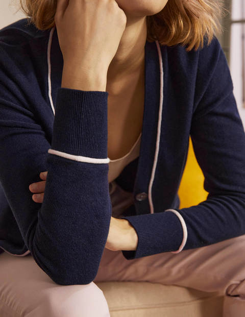 Lässiger Cardigan mit V-Ausschnitt - Navy Lässiger Cardigan mit V-Ausschnitt - Navy