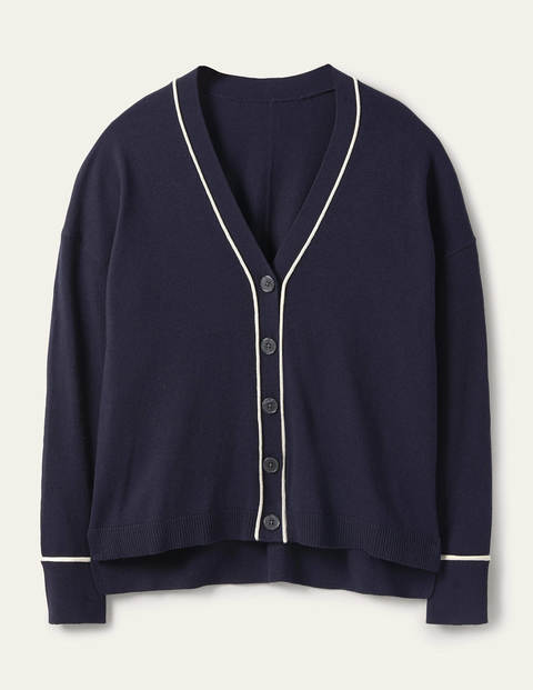 Lässiger Cardigan mit V-Ausschnitt - Navy Lässiger Cardigan mit V-Ausschnitt - Navy