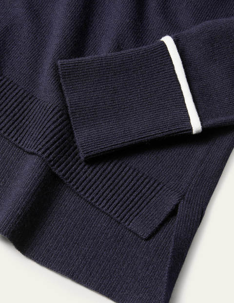 Lässiger Cardigan mit V-Ausschnitt - Navy Lässiger Cardigan mit V-Ausschnitt - Navy