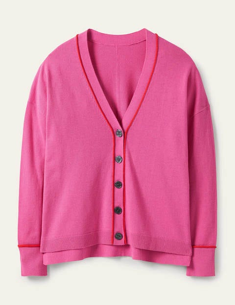 V-neck Relaxed Cardigan - Candy Pink V-neck Relaxed Cardigan - Candy Pink