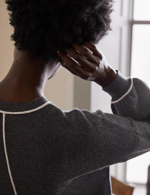 Oversized Crew Neck Sweater - Charcoal Melange Oversized Crew Neck Sweater - Charcoal Melange