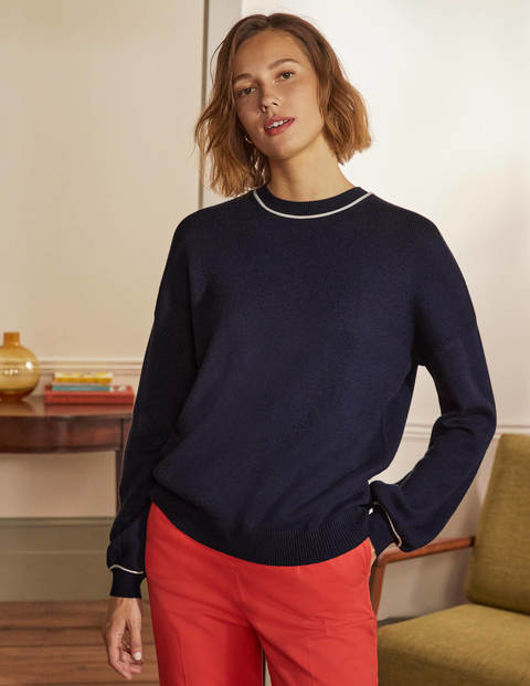 Oversized Crew Neck Jumper - Navy Oversized Crew Neck Jumper - Navy