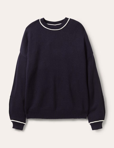 Oversized Crew Neck Jumper - Navy Oversized Crew Neck Jumper - Navy
