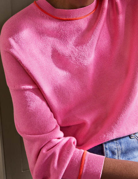 Oversized Crew Neck Jumper - Candy Pink Oversized Crew Neck Jumper - Candy Pink