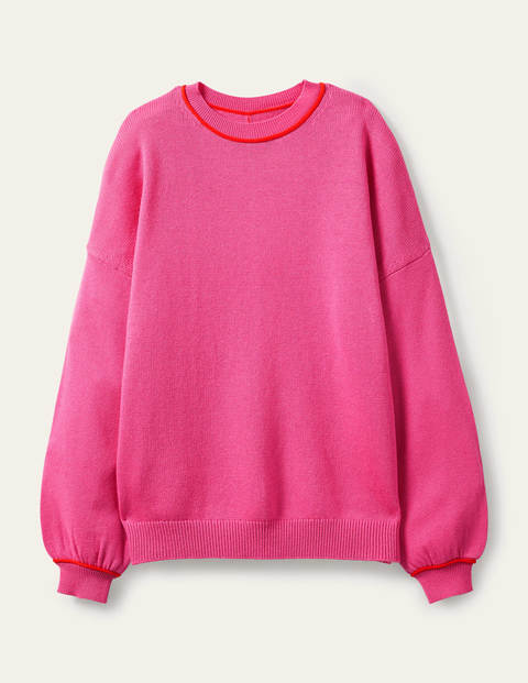 Oversized Crew Neck Jumper - Candy Pink Oversized Crew Neck Jumper - Candy Pink