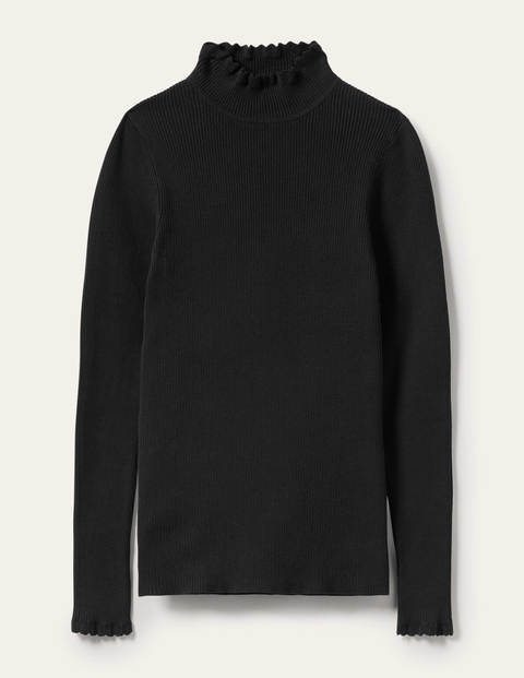 Scallop High Neck Jumper - Black Scallop High Neck Jumper - Black