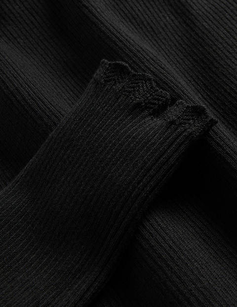 Scallop High Neck Jumper - Black Scallop High Neck Jumper - Black