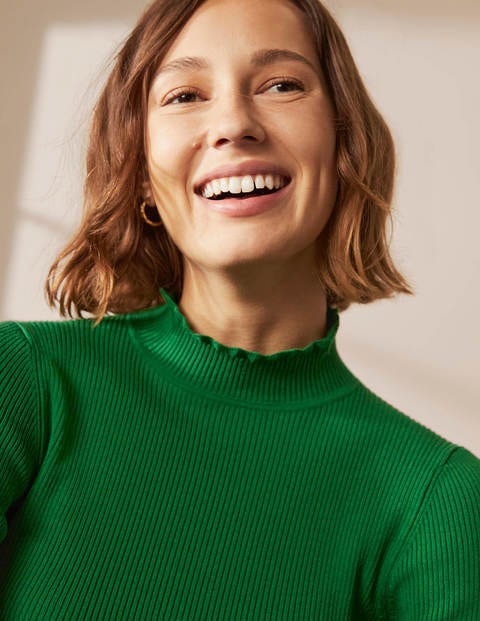 Scallop High Neck Jumper - Conifer Scallop High Neck Jumper - Conifer