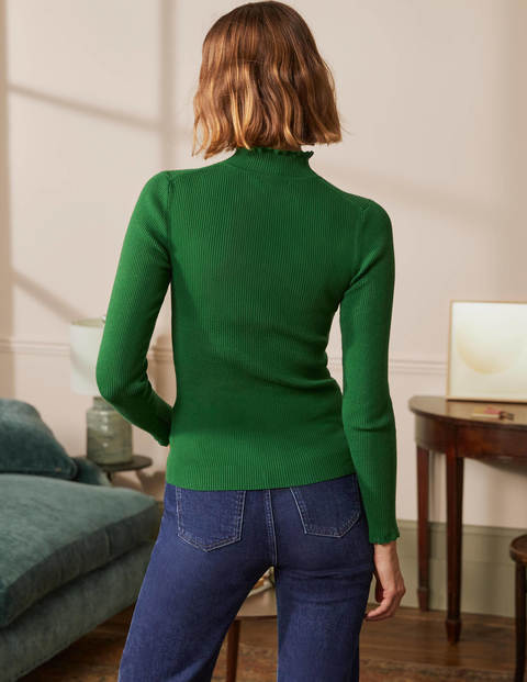 Scallop High Neck Jumper - Conifer Scallop High Neck Jumper - Conifer