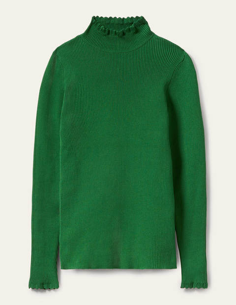 Scallop High Neck Jumper - Conifer Scallop High Neck Jumper - Conifer