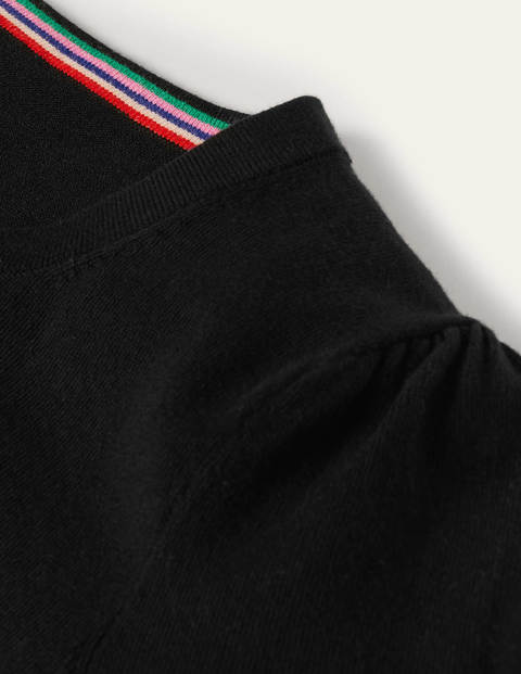 Cotton Crew Knitted Top - Black Cotton Crew Knitted Top - Black