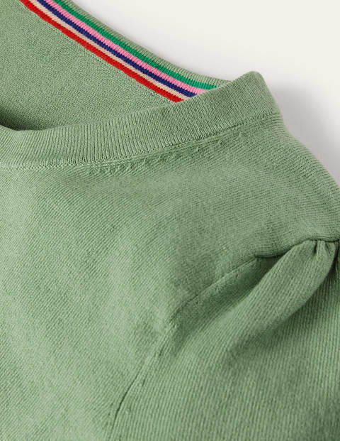 Baumwoll-Strickoberteil mit Rundhalsausschnitt - Enteneigrün Baumwoll-Strickoberteil mit Rundhalsausschnitt - Enteneigrün