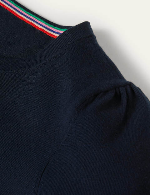 Cotton Crew Knitted Top - Navy Cotton Crew Knitted Top - Navy