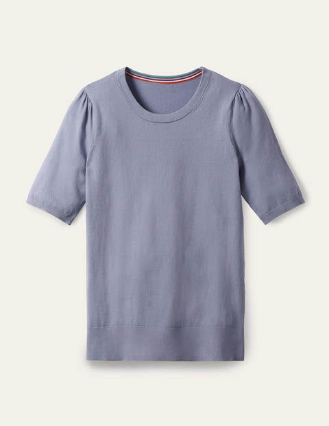 Cotton Crew Knitted Top - River Cotton Crew Knitted Top - River