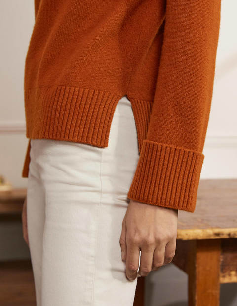 Cashmere Cuff Detail Sweater - Carnelian Red