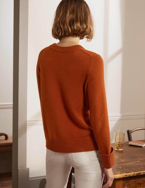 Cashmere Cuff Detail Jumper - Carnelian Red Cashmere Cuff Detail Jumper - Carnelian Red