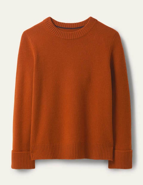 Cashmere Cuff Detail Jumper - Carnelian Red Cashmere Cuff Detail Jumper - Carnelian Red