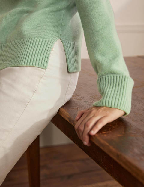 Cashmere Cuff Detail Jumper - Peridot Green Cashmere Cuff Detail Jumper - Peridot Green