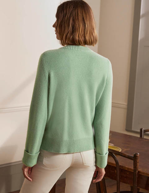 Cashmere Cuff Detail Jumper - Peridot Green Cashmere Cuff Detail Jumper - Peridot Green