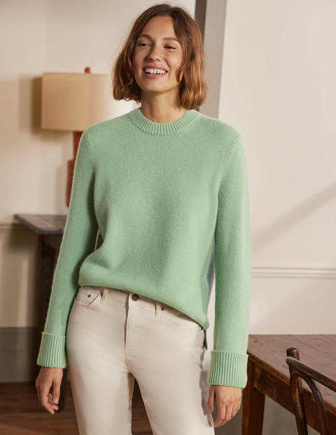 Cashmere Cuff Detail Jumper - Peridot Green Cashmere Cuff Detail Jumper - Peridot Green