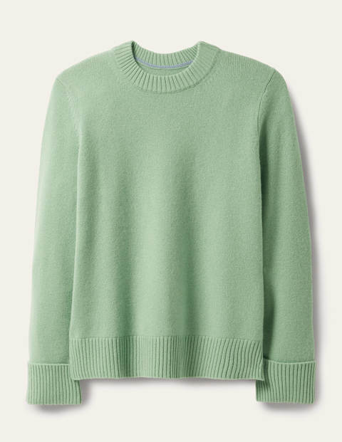 Cashmere Cuff Detail Jumper - Peridot Green Cashmere Cuff Detail Jumper - Peridot Green