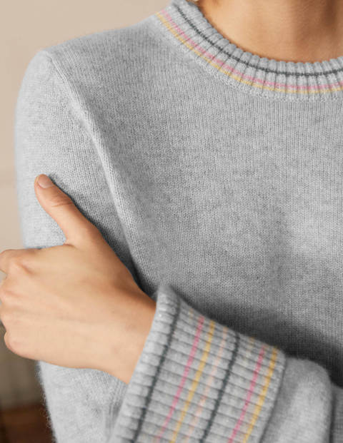 Cashmere Cuff Detail Sweater - Quartz Grey