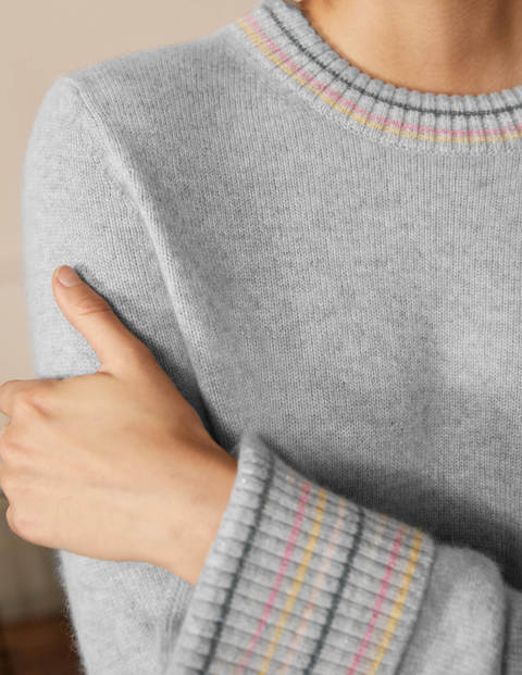 Cashmere Cuff Detail Jumper - Quartz Grey Cashmere Cuff Detail Jumper - Quartz Grey
