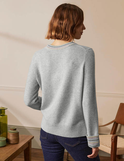 Cashmere Cuff Detail Jumper - Quartz Grey Cashmere Cuff Detail Jumper - Quartz Grey