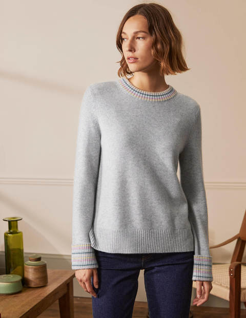 Cashmere Cuff Detail Jumper - Quartz Grey Cashmere Cuff Detail Jumper - Quartz Grey