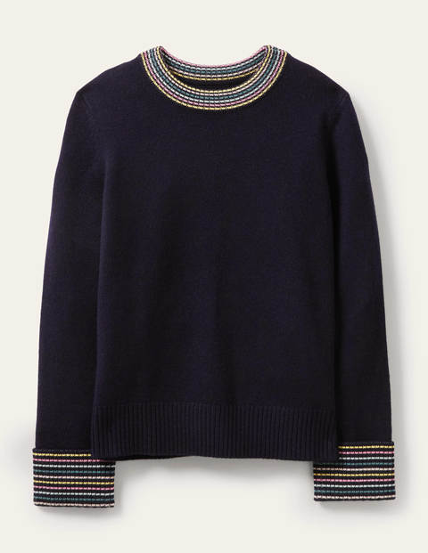 Cashmere Cuff Detail Jumper - Sapphire Blue Cashmere Cuff Detail Jumper - Sapphire Blue