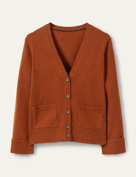 Cashmere Cuff Detail Cardigan - Carnelian Red Cashmere Cuff Detail Cardigan - Carnelian Red