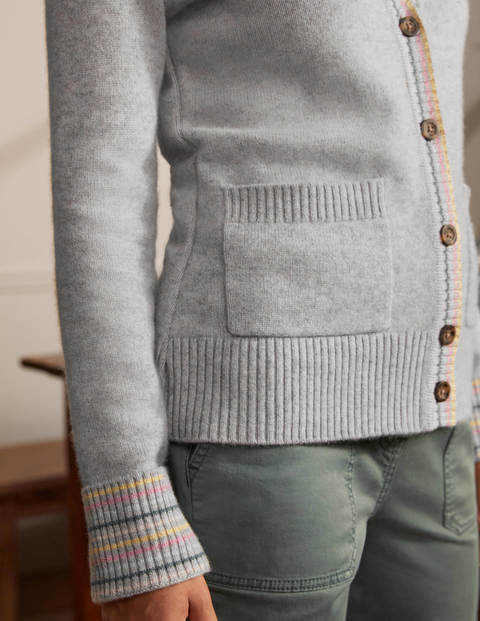 Kaschmircardigan mit breiten Bündchen - Quarzgrau Kaschmircardigan mit breiten Bündchen - Quarzgrau