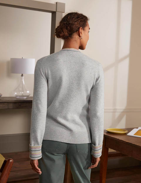 Kaschmircardigan mit breiten Bündchen - Quarzgrau Kaschmircardigan mit breiten Bündchen - Quarzgrau