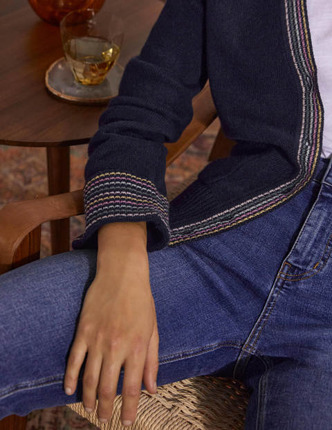 Kaschmircardigan mit breiten Bündchen - Saphirblau Kaschmircardigan mit breiten Bündchen - Saphirblau