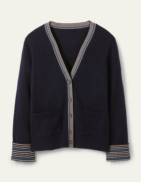 Kaschmircardigan mit breiten Bündchen - Saphirblau Kaschmircardigan mit breiten Bündchen - Saphirblau