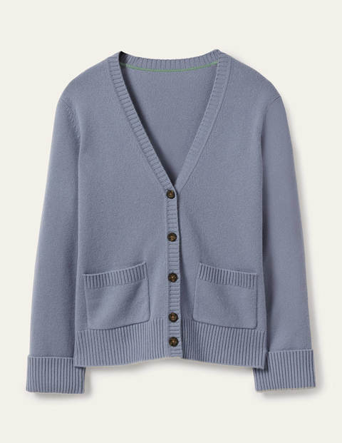 Cashmere Cuff Detail Cardigan - Lapis Light Blue Cashmere Cuff Detail Cardigan - Lapis Light Blue