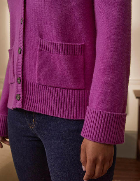 Kaschmircardigan mit breiten Bündchen - Amethystviolett Kaschmircardigan mit breiten Bündchen - Amethystviolett