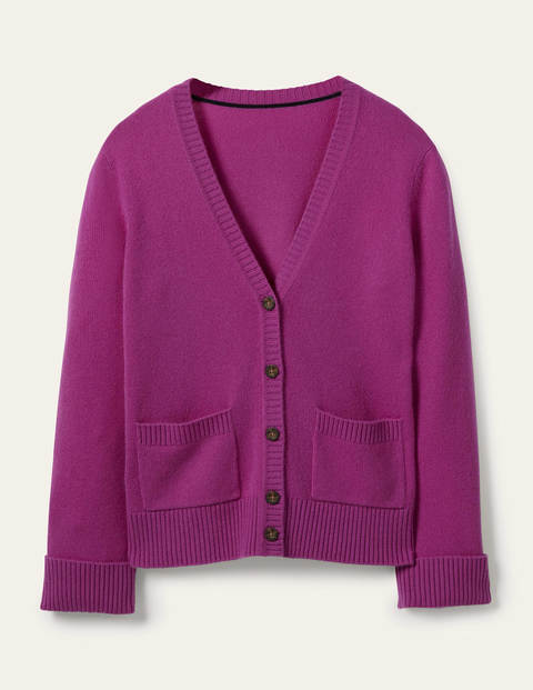 Kaschmircardigan mit breiten Bündchen - Amethystviolett Kaschmircardigan mit breiten Bündchen - Amethystviolett