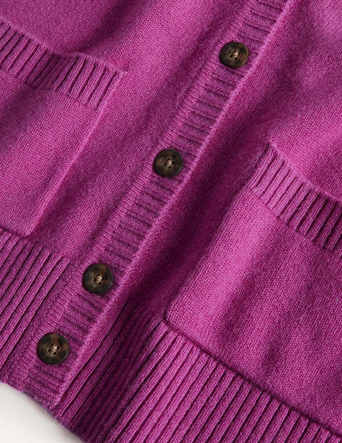 Kaschmircardigan mit breiten Bündchen - Amethystviolett Kaschmircardigan mit breiten Bündchen - Amethystviolett